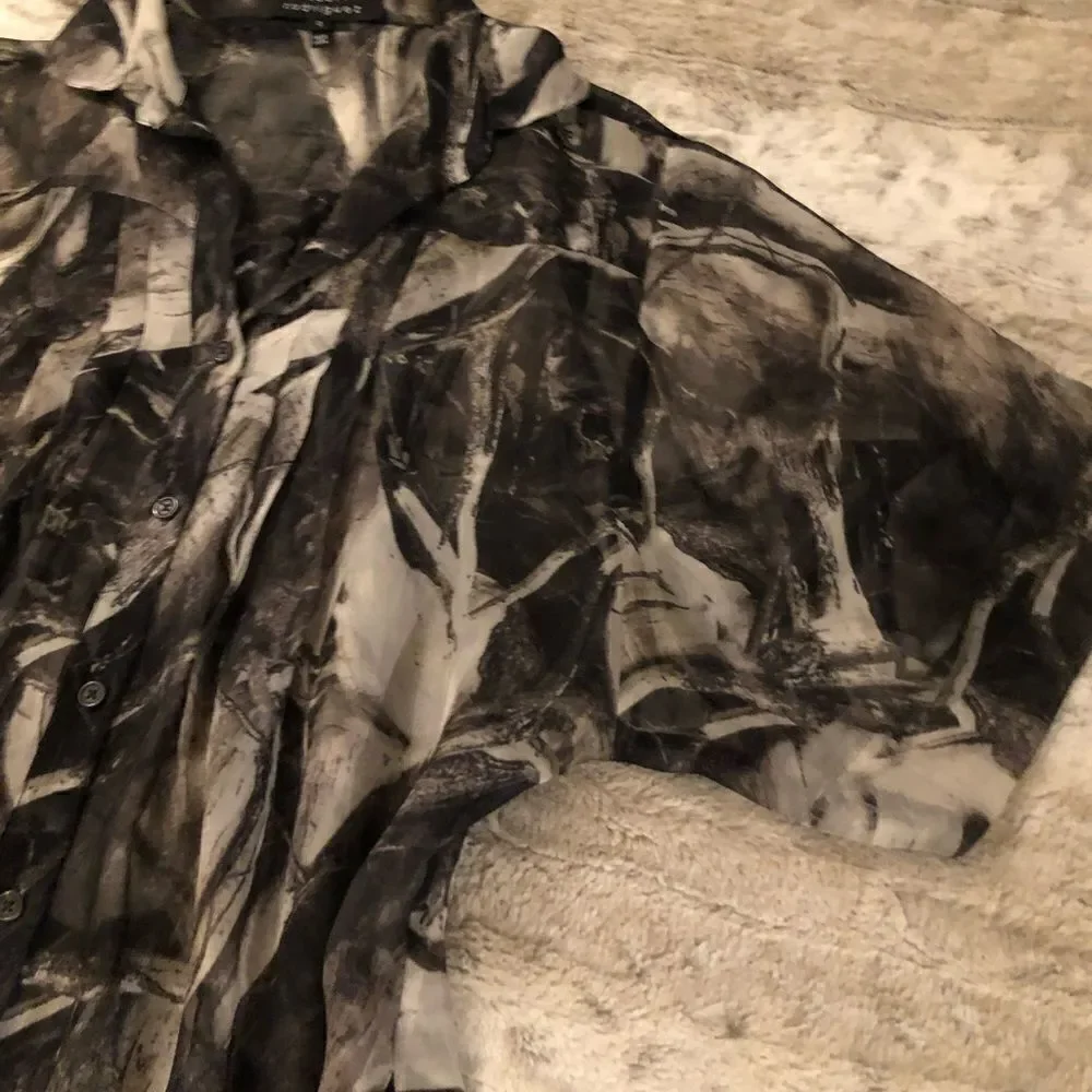 𝅺: : ROBERT RODRIGUEZ Sheer Short Sleeve Tunic or Dress Style Long Blouse : : - Picture 11 of 14